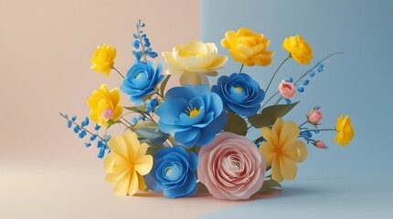 Elegant minimalistic arrangement of flowers