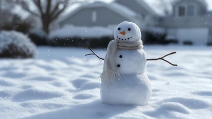 snowman on the snow