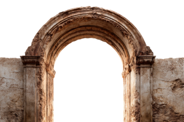 Decorative doorway arch frame isolated on transparent background