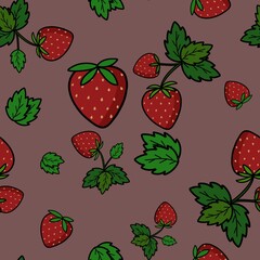 seamless pattern with strawberries