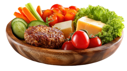 Healthy food platter arranged with fresh tomatoes carrots and celery creating colorful nutritious vegetable assortment isolated on white background