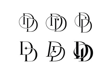 Letter DD lettering initial monogram logo design