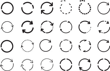 Collection of Circular Arrow Symbols in Different Styles