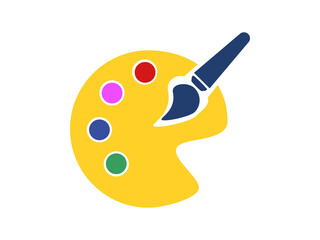 Artist's palette icon set for drawing, mixing, and creating.