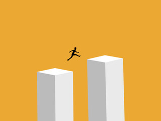 People jumping over gaps