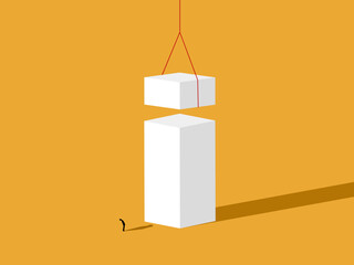 Businessmen are building for higher,business concept