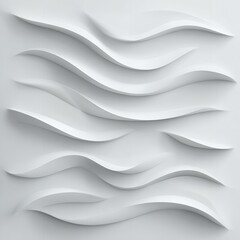 Obraz premium Abstract white wave pattern background with light and shadow, isolated on white background