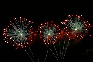 Minimalistic new year celebration with fireworks display