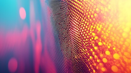 Abstract Digital Background with Vibrant Colorful Gradient and Glowing Dots Grid Pattern