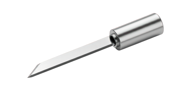 Precision cutting blade tool isolated on transparent background