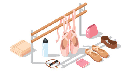 Isometric ballet essentials: dance shoes, barre, and accessories for practice