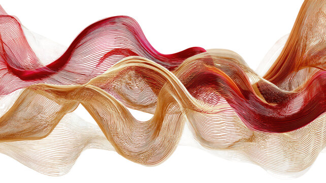 Elegant abstract pink wavy lines forming flowing artistic backdrop with soft curves and modern aesthetic isolated on white background