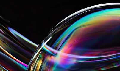 Abstract flowing curve on dark background, use for modern tech or futuristic design