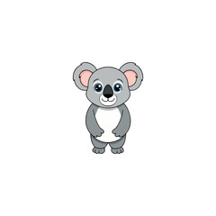 Adorable cartoon koala bear character with big blue eyes and fluffy ears
