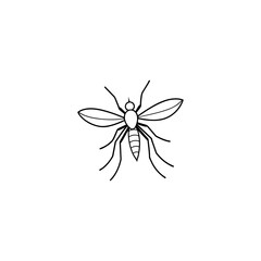 Minimalist white insect silhouette with outstretched wings on black background