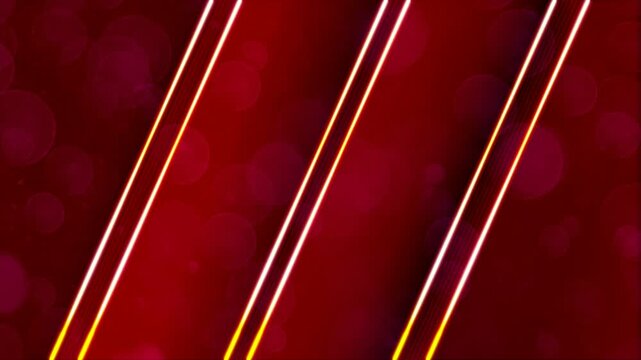 A vibrant red abstract landscape background featuring diagonal glowing lines and soft bokeh light effects, ideal for motion graphics, intros, overlays, presentations, and modern video design.