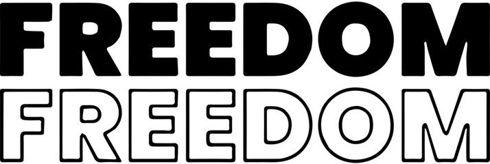 Art Design illustration of freedom black and white