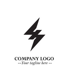 Obraz premium Sleek Electrical Logo Symbol on a Clean White Background for Modern Branding Design Elements Art