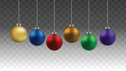 Christmas balls on transparent background eps vector stock illustration