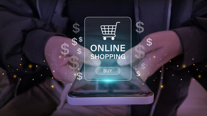 Mobile E-Commerce Interface with Shopping Cart Overlay
