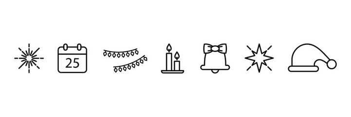 Set of Christmas icon collection.  Your Holiday Project symbol.