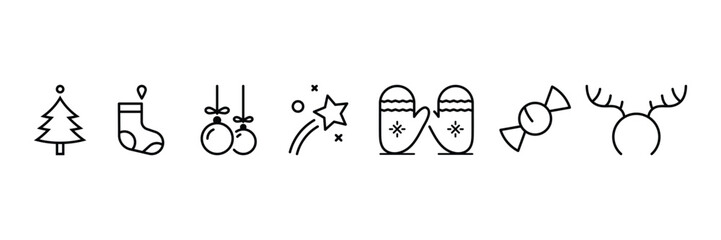 Set of Christmas icon collection.  Your Holiday Project symbol.