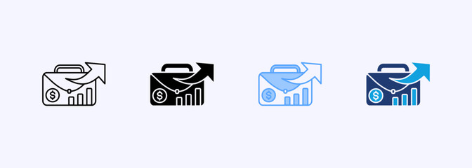 Rising Icon Set Multiple Style Collection Element For Design