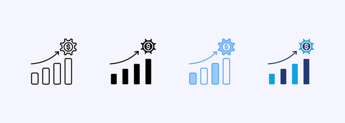 Fototapeta premium Business Progress Icon Set Multiple Style Collection Element For Design