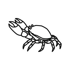 Illustration of a crab with large claws isolated on, perfect for educational or decorative use