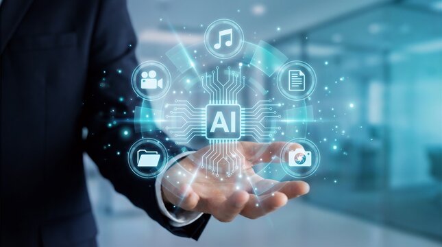 Businessman touching virtual screen pressing social media icon on a global communication network concept