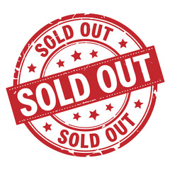 Sold Out Stamp. Stamp Design Isolated on White Background. Grunge Stamp Vector Illustration.