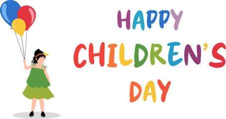 colorful happy children's day design. Perfect for holiday greetings, educational materials, posters, banners, and international children’s celebrations.