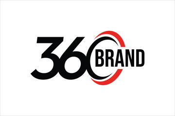 Red Black 360 Logo &ndash; Circular Speed Motion Branding Symbol