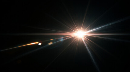 Heller Lens Flare Overlay mit strahlendem Lichteffekt auf dunklem Hintergrund