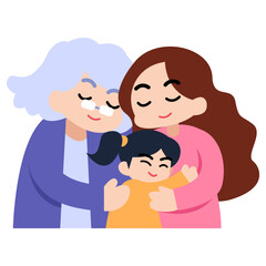 A collection of joyful mother and child illustration