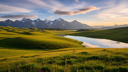 Fototapeta premium Sunlight Through Dense Green Forest 