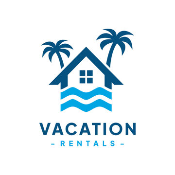 Vector logo design for vacation property rentals. Logo concept for travel guide services, accommodation search agencies, and vacation properties.