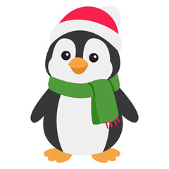 Penguin in Santa Hat