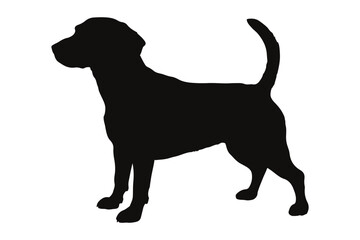 Jack russell terrier dog silhouette vector, terrier puppy dog silhouette, dog breed