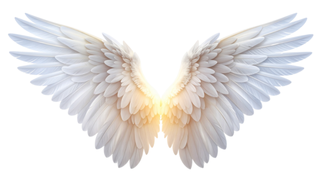 Divine Feathered Wings with Radiant Soft Light