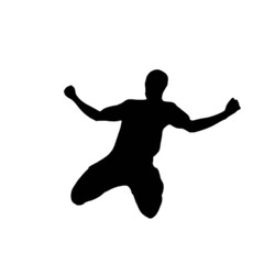 silhouette of a young man jumping