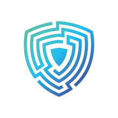 Tech shield security logo for business protection safe secure guard