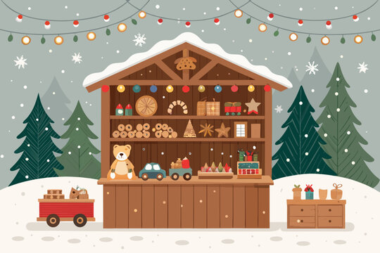 Featuring Artwork Toy Maker Stall With Wooden Crisp Premium Digital Asset