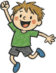 ジャンプする子供た, jumping children, happy kids Banner, happy cute kids boy and girl jump, Freude, 元気な子供たち. Generative AI