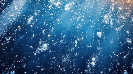 Abstract winter scene with scattered snowflakes