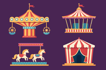 Carnival Festival Icons With Bold High-Quality Stock Image Suitable for Design