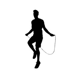 silhouette of a man in a jump