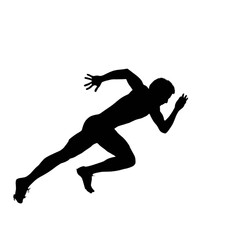silhouette of a young man running