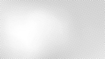 Subtle halftone gradient texture transitions from dense black dots to complete white space creating a modern visual effect. Dot pattern background