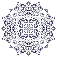 Outline black Mandala for Coloring Book Page. Oriental Mandala doodle mandala hand drawn illustration